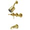 Kingston Brass KBX8137SVL Three-Handle Tub and Shower Faucet, Brushed Brass KBX8137SVL - alternate 1